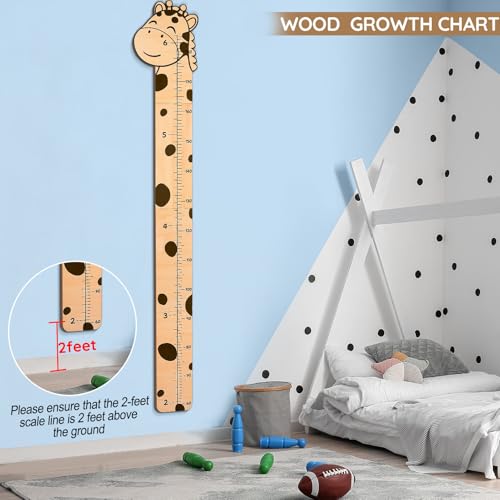 Beinou Growth Chart for Wall Wood Height Chart for Kids Height Measurement for Wall Boy Girls Height Wall Chart Growth Measuring Ruler Room Wall Decor