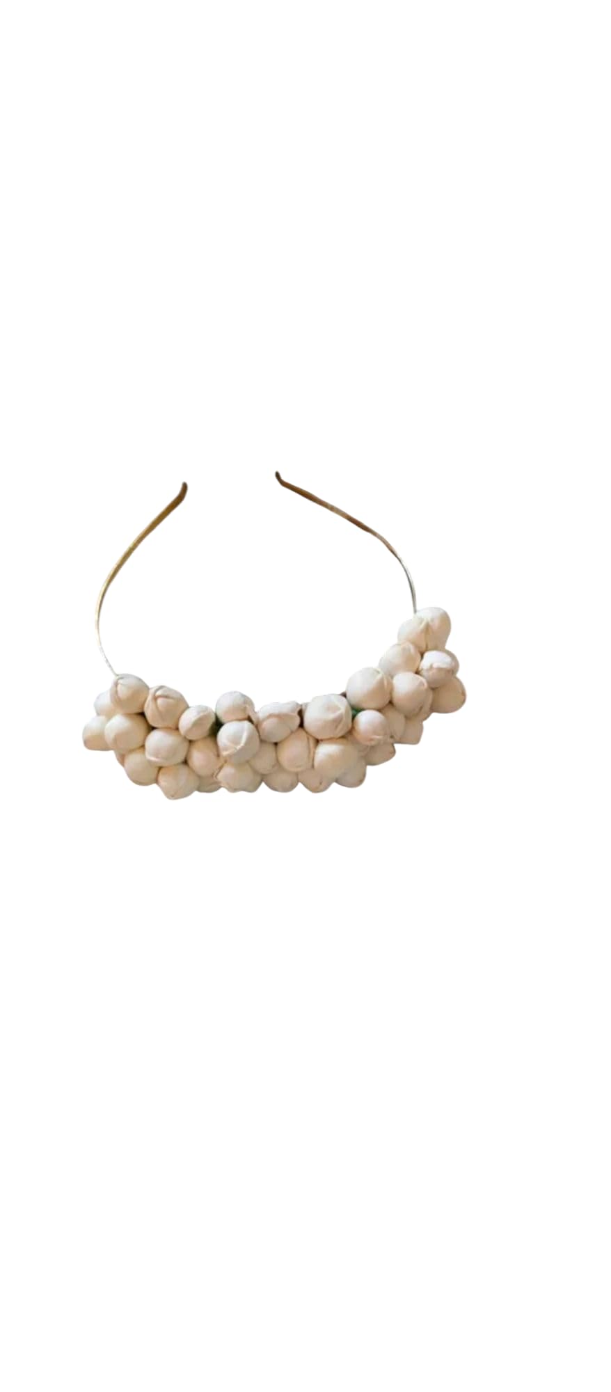 kundan fashion Jasmine Flower Hair Accessories Set, White Pearl Headband and Matching Clips, 2 Pieces-picture-3