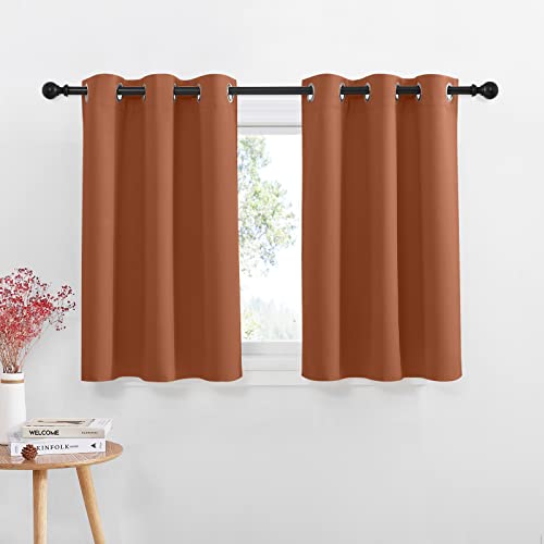 NICETOWN Valances for Windows, Elegant Room Darkening Grommet Half Window Curtains for Bedroom Home Office Dining Room Halloween Decoration, W42 x L36