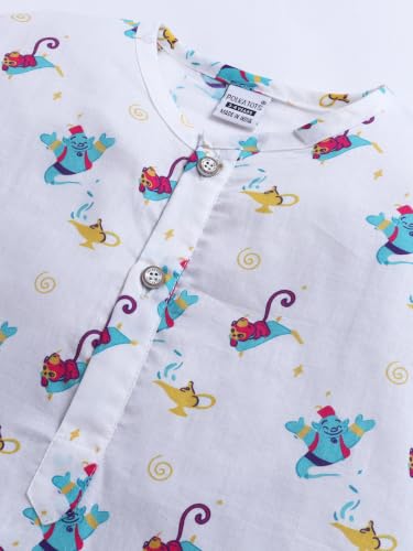 Image of POLKA TOTS Premium Cotton Night Wear for Boys & Girls | Traditional Kurta Pyjama Night Suit Set | Ultra-Soft & Breathable Nightwear for Toddlers & Baby | Kids Night Dress from Newborn to 8 Years