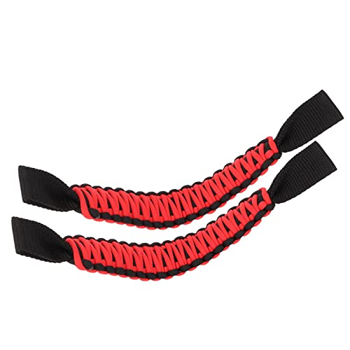 Uchwyt Paracord, mocne łożysko antypoślizgowy uchwyt zagłówka uniwersalny uniwersalny do samochodu SUV ATV UTV RV(Czarny czerwony)
