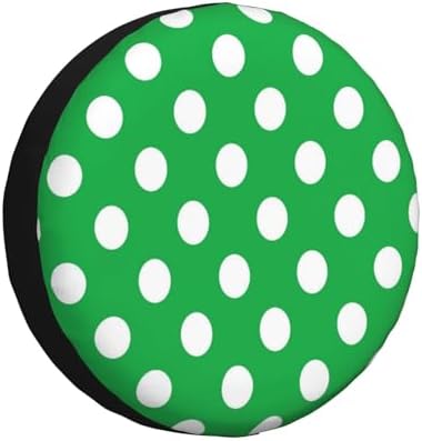 Covers - Gonxiam Green and White Polka Dot Spare Tire Cover Universal Wheel Cover Dust-Proof for Trailer Rv SUV Truck Camper Travel Trailer Accessories – 15 Inch
