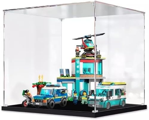 Preisvergleich Produktbild Transparente Acryl-Vitrine Für Lego 60371 Notfallrettungszentrum, Staubdichte Vitrine, Kompatibel Mit Lego 60371 (Lego-Modell Nicht Im Lieferumfang Enthalten) 3mm,45x20x30cm