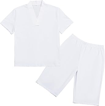 GRACEART Mens Japanese Kimono Underwear 1 Set Hadajuban Shirt with Collar/Steteko Pants