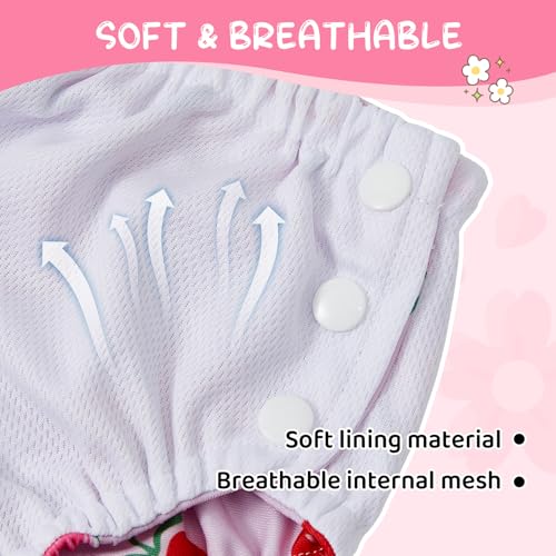 Durio Reusable Swim Diapers Washable Baby Swim Diaper Unisex Infant Toddler Swimming Essentials Waterproof B Flowers 6-12 Months - Thumbnail 6
