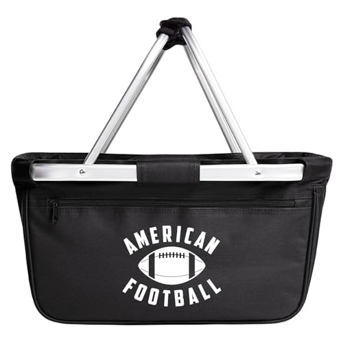 Huuraa Einkaufskorb faltbar American Football Ball Geschenk 20 Liter Tragekorb Black American Football Geschenkidee