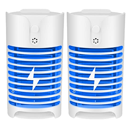 2 Pack Bug Zapper Mosquito Zapper, Elec-tric Mosquito Fruit Fly Gnat Mosquito Kill-er Lamp Eliminates Flying Pests Fly Insect Trap Indoor Plug in Night Light for Home