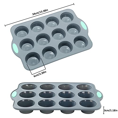 To Encounter Silicone Muffin Pan, 2 Pack 12-Cup, Nonstick Baking Cups, Bpa Free Cupcake Pan With Metal Reinforced Frame More Strength #TOP2