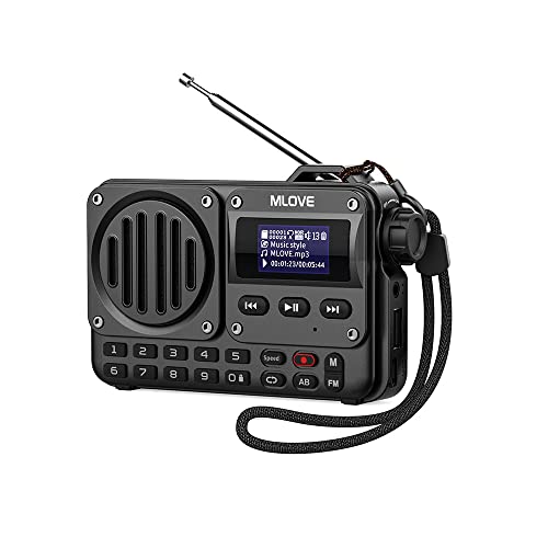Image of MLOVE BV800 Bluetooth Speaker, Wireless Speaker Portable Bluetooth Speaker with FM Radio and Supports a Micro SD Card & USB Memory, Black