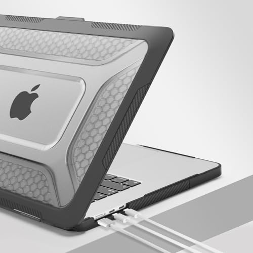 MOSISO Compatible with MacBook Air 15 inch Case 2026 2025-2023 M4 M3 M2, Hard Cover for MacBook Air Case A3241 A3114 A2941 Honeycomb Shockproof TPU Bumper Fold Kickstand&Keyboard Skin, Black - Image 6