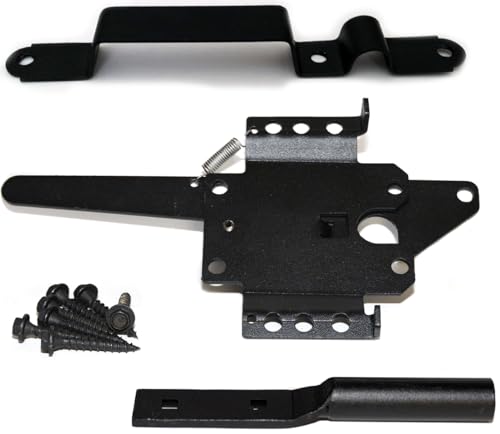 Ozco 56664 Standard Gate Latch w/Handle, Black Galvanized Steel (1 per pack)