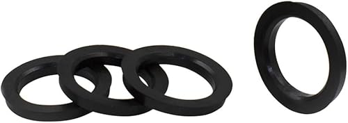 Miniatura 3 de Wheel Accessories Parts Juego de 4 anillos centrados de buje de 2.874 in de OD a 2.248 in de diámetro interior del buje, policarbonato negro (anillo