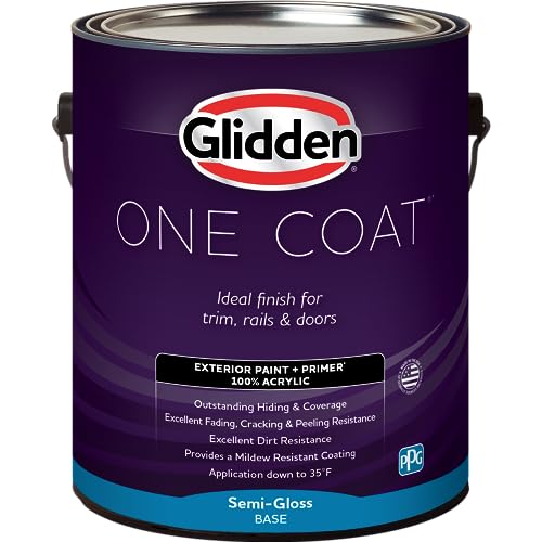 Glidden One Coat 5 gal. Commercial White/White Semi-Gloss Exterior Paint with Primer