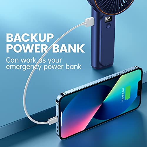 Sweetfull Handheld Fan, 6000Mah Portable Fan Mini Fan With Backup Power,6 Speeds Adjustable,Small Personal Fan, Foldable Mini Desk Fan, Cooling Electric Fan For Girls Woman Man Travel Office Outdoor #TOP4