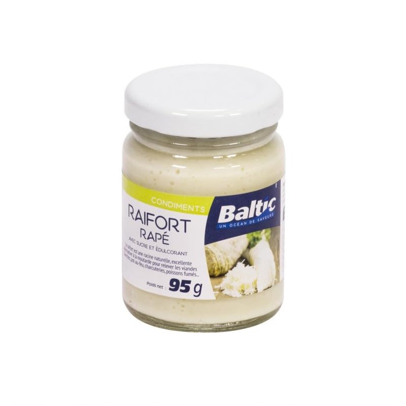 BALTIC - Raifort Rapé Goût Plus Fort 95G - Condiment puissant pour sublimer vos plats - Qualité supérieure - Le Lot De 4