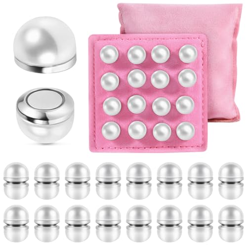 KISEER 16 Pairs Pearl Bridal Veil Weights Double-Sided Magnetic Bridal Accessories for Outdoor Securing Long Wedding Veils