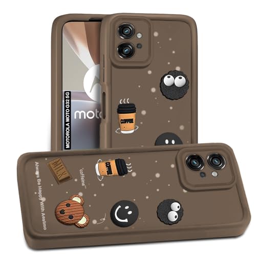 Image of AESTMO Back Case Cover for Moto G32 5G Cover | Cute Fun Cartoon 3D Ball | Coffee Silicone Case | Full Body Protection | Camera Protection Back Cover for Moto G32 5G (Brown)