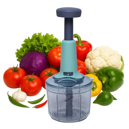 Image of HORNBILLS Push Chopper with 4 Blades 1000 ML Handy & Compact Chopper