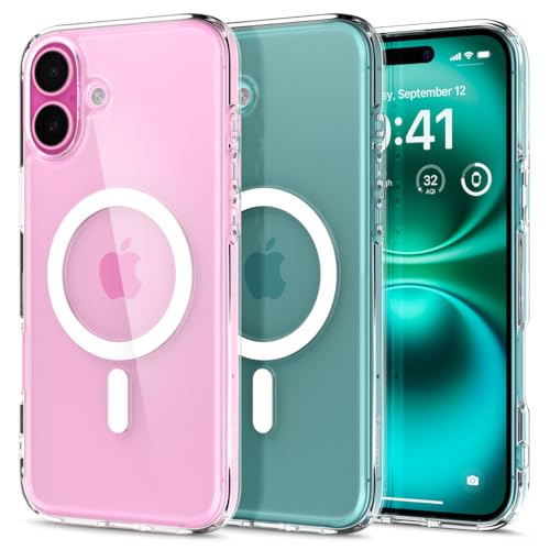 Spigen Cover Ultra Hybrid MagFit Compatibile con iPhone 16 - Clear White