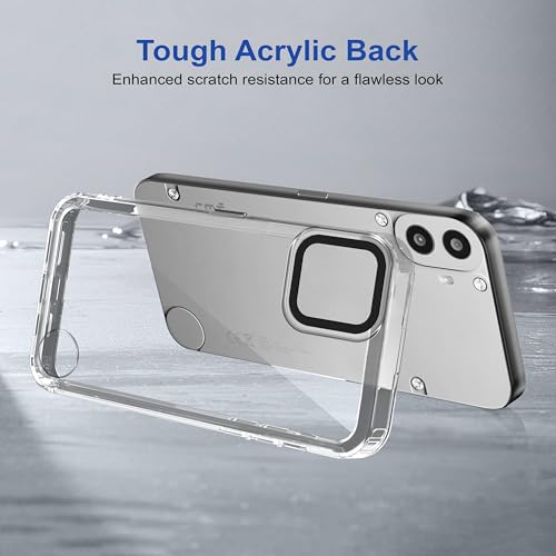Image of amazon basics Back Case Cover for CMF by Nothing Phone 1 | Compatible for CMF by Nothing Phone 1 Back Cover | Case Cover with Camera Protection | (TPU + PC | Transparent)