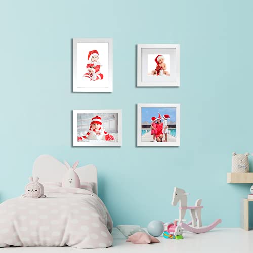 6 X 6 '' (15x15cm) Square White Photo Frames Set Of 3 with mount for 5x5 photo,Boxed Garllery 10x10cm Picture Frame 3 Pack, 15x15cm Square frames With Perspex Window For Wallmounted & Desk Top - Image 3