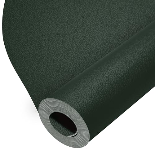 Image of ONine Leather Repair Patch，Leather Repair Tape, 12 x 48 inches Leather Repair Patch for Furniture,Vinyl Repair kit，Leather Couch Patch，for Sofas, Furniture, Car Seats(Blackish Green-Litchi Grain)