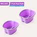 Extra-Large Foot Bath Soak Tub 2-Pack – Durable Massage Basins for Home Relaxation, Fits Large Feet, Non-Slip Base Purple/Purple