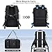 PIJUSHI Carry on Travel Backpack for Women Men Convertible Duffel Bag Backpack Large Luggage Rucksack Fit 16 Inch Laptop(PE039 Black)