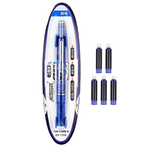 Stylo plume de 0,38 mm avec 5 cartouches pour ne plus manquer d'encre