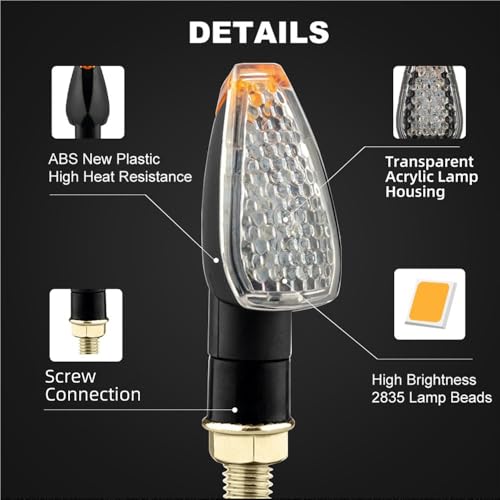 Trasero parada luz moto 12V intermitentes ámbar 14 luces señal giro piezas 4