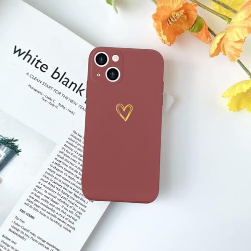 Image of Wirvyuer for iPhone 14 Case Cute Slim Shockproof Phone Case with Wireless Charging Support and Protection, Red