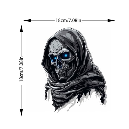 Image of 2Pcs Skull Decals, Halloween 3D Skull Car Decals for Truck Trailer SUV, Any Smooth Surface (B)