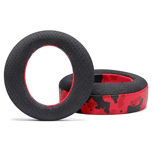 WC Freeze Pulse 3D - chłodzące żelowe nauszniki kompatybilne z Sony PS5 Pulse 3D, wyprodukowane przez Wicked Cushions | Grubsze poduszki i szersze otwory | Red Camo