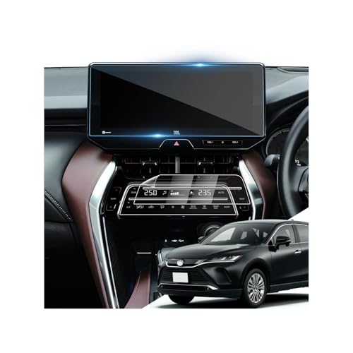 LANTU トヨタ ハリアー 80系 用 【改良型丨全面保護】【エアコン+ ナビフィルム セット】 ディスプレイ用 指紋防止 キズ防止 貼付簡単 自己吸着タイプ 高感度タッチ 汚れ防止 Harrier 80 ナビ フィルム カスタム パーツ ハリアー 80系 アクセサリー