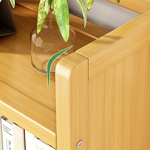 Lwbljx 3-Tier Bookshelf, Wooden Bookcase Desktop Storage Organizer, Children Small Bookshelf Office Desk Display Shelf, Natural Bamboo, Easy Assembly(Size:15.7"X7.9"X25.6") #TOP5