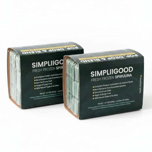 Simpliigood Spirulina Cubes - High Protein, Vitamin-Rich Superfood with Natural