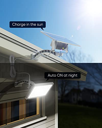 Jackyled Solar Dusk To Dawn Light Outdoor 1000 Lumens 48 Led Solar Security Lights With Extension Cord, Ip65 Waterproof Solar Powered Wall Spotlight Bright For Garden Patio Shed Carport Flag, White #TOP6