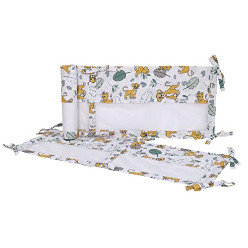Image of Disney Lion King Teal, Sage, White and Gold Simba Future King Secure-Me Crib Liner