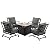 Grand patio 5-Piece Outdoor Furniture Conversation Sets with 32-Inch 40000 BTU Heat Propane Gas Fire Pit Table CSA Approved Ceramic Tile & Grey Olefin Cushion Rocking Chairs