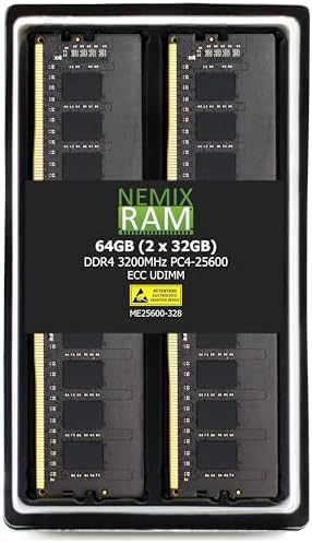 NEMIX RAM 64GB (2X32GB) DDR4 3200MHZ PC4-25600 2Rx8 1.2V 288-PIN 