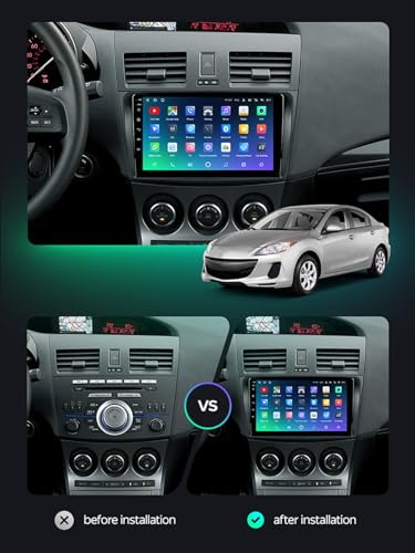Radio coche Android 12 para Mazda 3, car stereo de 9 pulgadas con Bluetooth y USB 6