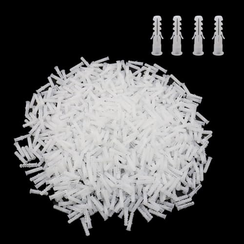 Xiaoyztan Expansion Tube,M5 x 25 mm Plastic Drywall Expansion Pipe Drywall Anchors Ribbed Wall Anchors,Pack of 1000