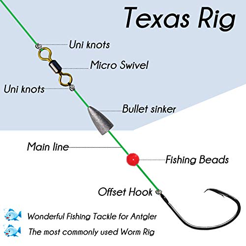Bass Fishing Tackle Kit - 175Pcs Carolina Rig Texas Rig Kit Including Weights Rolling Swivel Fishing Beads Split Ring With Plastic Box For Bass Trout Salmon Perch Fishing Accessories #TOP3
