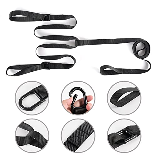 Heavy Duty Snowmobile Tow Straps, Long Reinforced Emergency Gear Atv Tow Rope With Two Hooks 3 Point Strips, Sled Pulling Straps For Ski Snowboard Accessories Kit #TOP1
