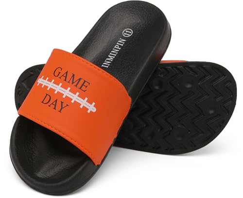 Image of INMINPIN Kids Boys Girls Ball Sprots Slides Sandals Ultra Comfortable Beach Pool Shower Shoes House Slide Indoor Outdoor for Sports Fan