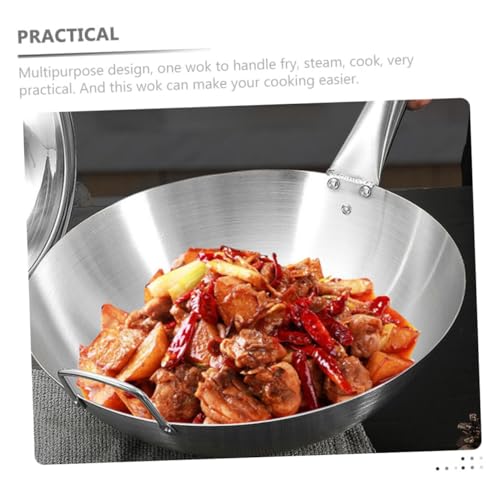 Wok de acero inoxidable con mango de madera VALICLUD miniatura 3