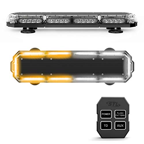 Speedtech Lights Mini 21 120 Watts Led Strobe Lights For Trucks, Cars, Plows, And Emergency Vehicles With Magnetic Roof Mount In Amber/White (Amber/Clear) #TOP3