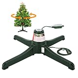 GREATDAY Rotating Tree Stand,360-Degree rotating christmas tree stand,Up to 7.5ft and 80 pounds Arti