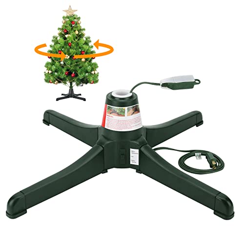 Greatday Rotating Tree Stand,360-Degree Rotating Christmas Tree Stand,Up To 7.5Ft And 80 Pounds Artificial Tree,With 3 Settings Trunk Diameter #TOP12