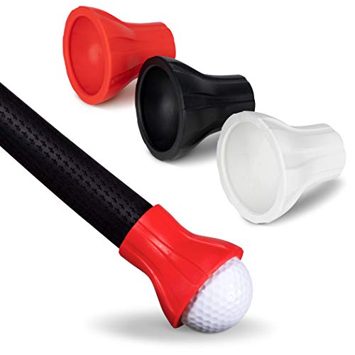 GoSports Golf Ball Pickup Tool | 3 Pack Putter Attachment Ball Retriever, Red